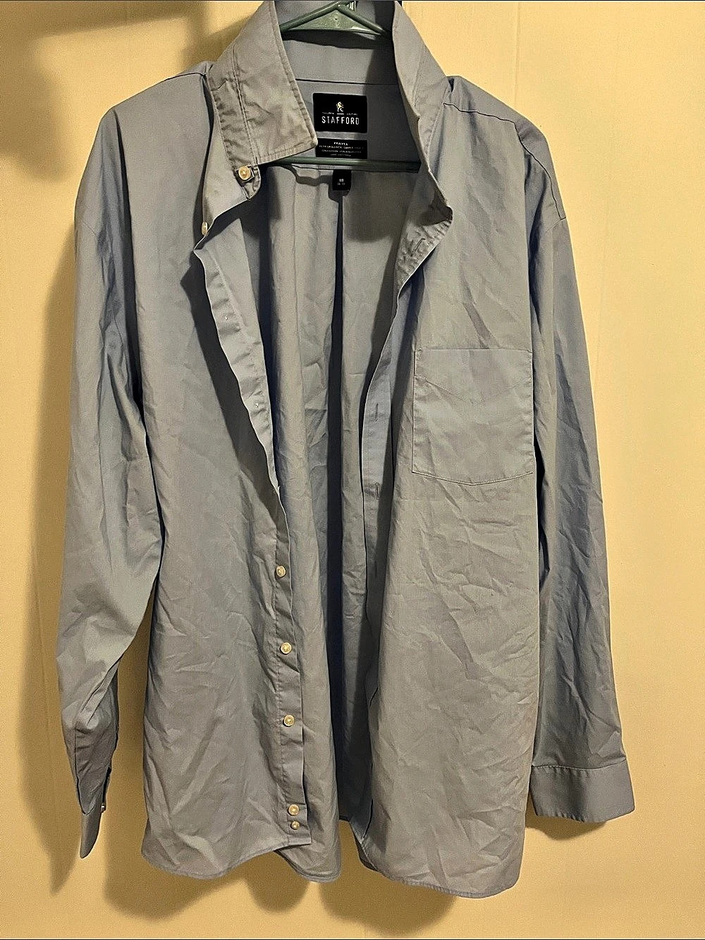 Stafford Travel Performance Super Shirt Gray Size 18